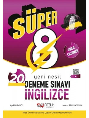 Nitelik Yayınları 8.SINIF YENİ NESİL SÜPER İNGİLİZCE 20 DENEME SINAVI