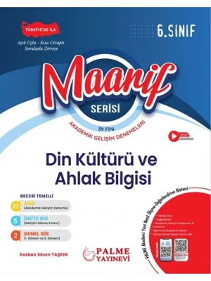 PALME YAYINEVİ 6.SINIF MAARİF SERİSİ DİN KÜLTÜRÜ AKADEMİK GELİŞİM DENEMELERİ