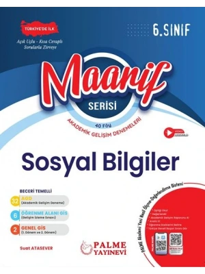 PALME YAYINEVİ 6.SINIF MAARİF SERİSİ SOSYAL BİLGİLER AKADEMİK GELİŞİM DENEMELERİ