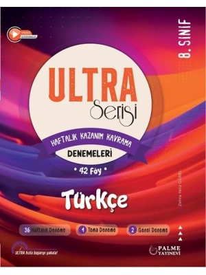PALME YAYINEVİ 8.Sınıf Ultra Serisi Türkçe Denemeleri * 42 föy