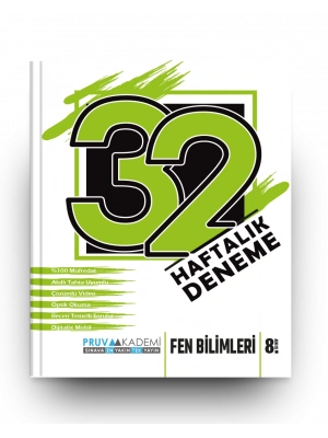 Pruva Akamemi Yayıncılık 8. Sınıf Fen Bilimleri 32 Haftalık Deneme