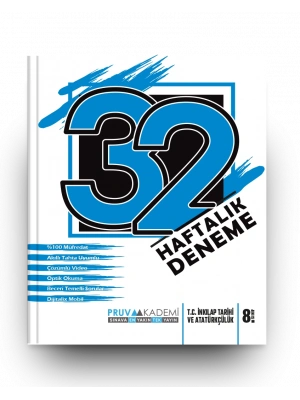 Pruva Akamemi Yayıncılık 8. T.C İnkilap Tarihi ve Atatürçülük 32 Haftalık Deneme