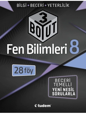 TUDEM YAYINLARI 8.SINIF LGS 3 BOYUT FEN BİLİMLERİ BECERİ TEMELLİ SORULAR 28 FÖY