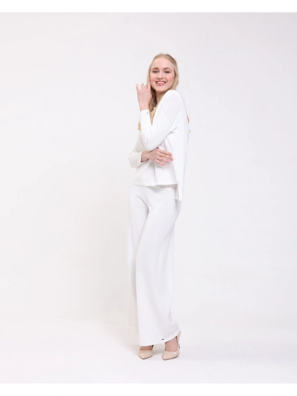 İNVEE 5879 Triko Tunik Ekru