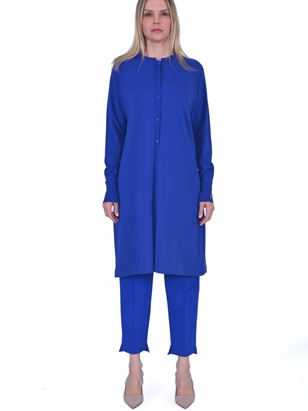 İNVEE 6738 Triko Hırka - Sax