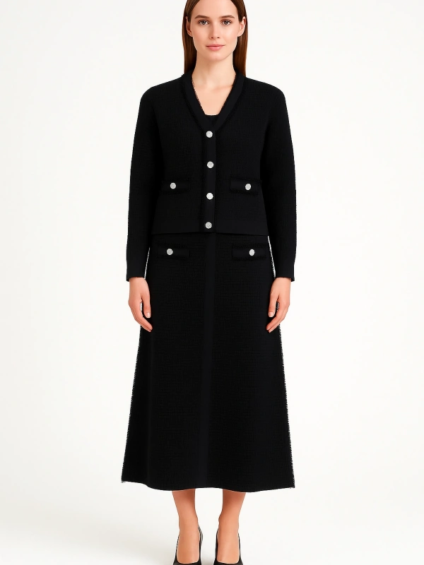 İNVEE 7120 Triko Takım -  Siyah