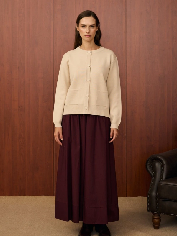 Merwish Bomber Mini Hırka-Bej