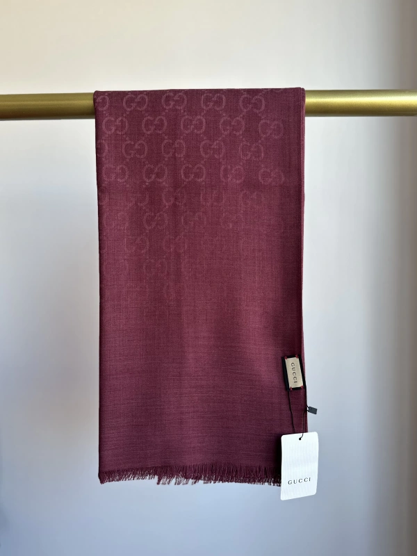 A Kalite Yün İpek Şal - Bordo