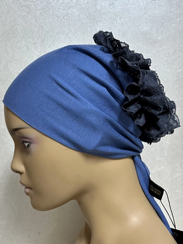 İnvee Dantelli Penye Bone - İndigo