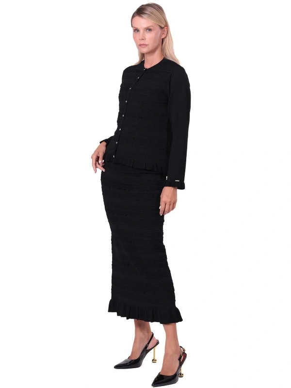 İNVEE Papatya Triko Takım - Siyah