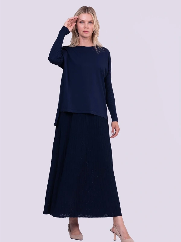 İNVEE 5879 Triko Tunik - Lacivert