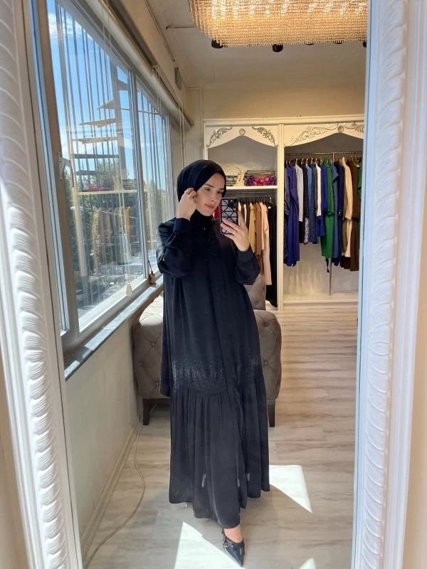 INVEE 6965 Siyah Ferace