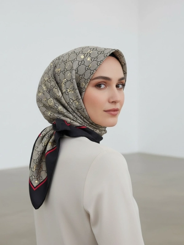 A Kalite Twill İpek Eşarp - Altın