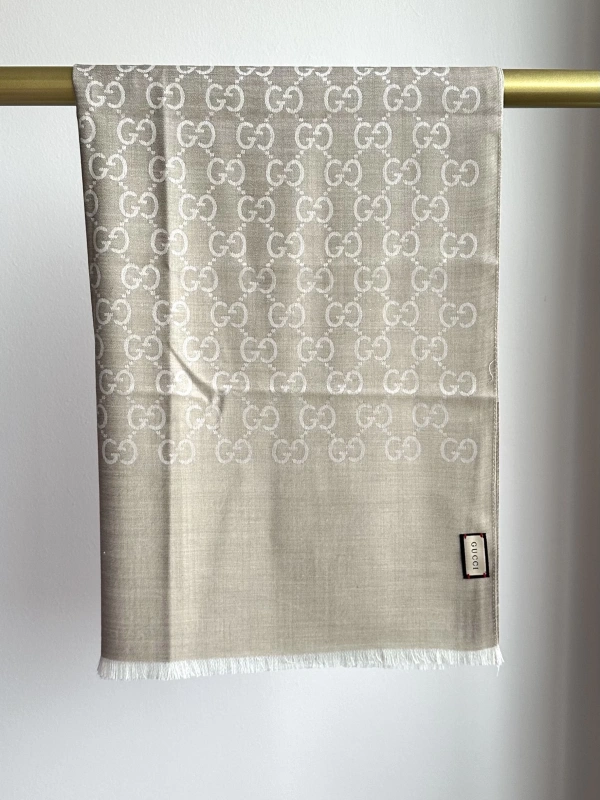 A Kalite Yün İpek Şal - Bej