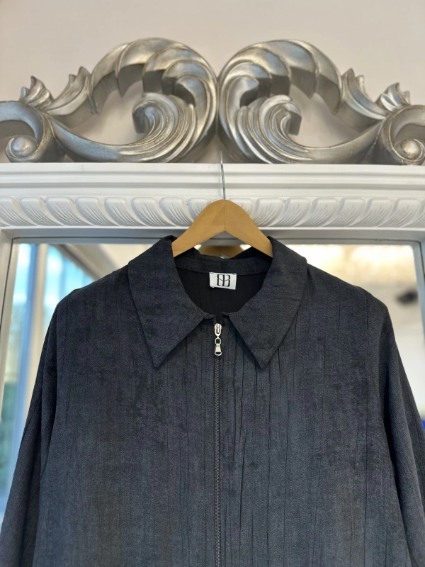 Beyza Senil Büyük Beden Ferace - Siyah