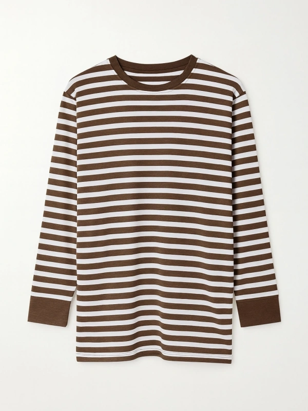 Çizgili Tunik - Kahverengi