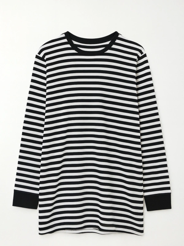 Çizgili Tunik - Siyah