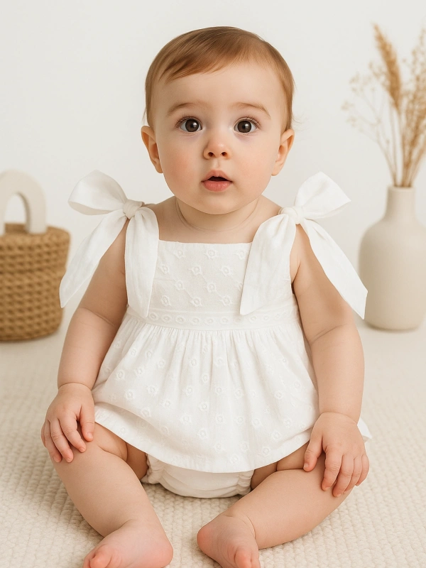 Fiyonk Askılı %100 Pamuk Elbise