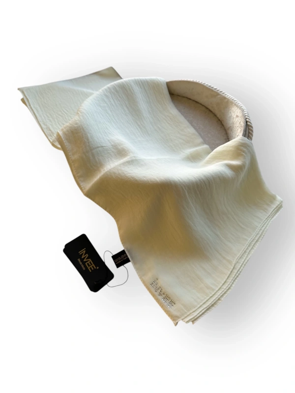 İNVEE 1246 Kırık Beyaz Caz Şal