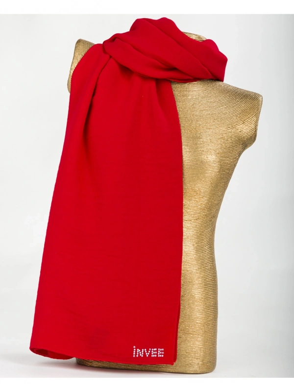 INVEE 1246 Kırmızı Caz Şal