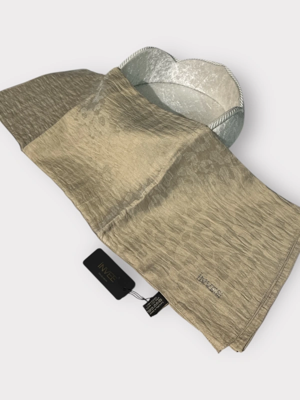 INVEE 1329 Koyu Bej Leopar Şal