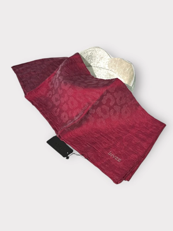 INVEE 1329 Bordo Leopar Şal