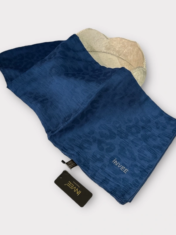 INVEE 1329 İndigo Leopar Şal