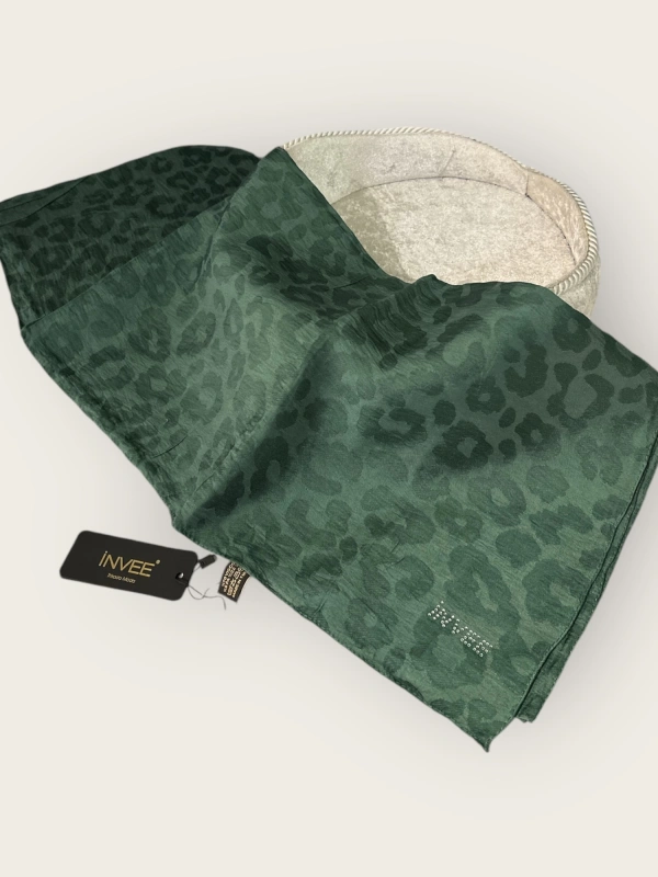 INVEE 1329 Yeşil Leopar Şal