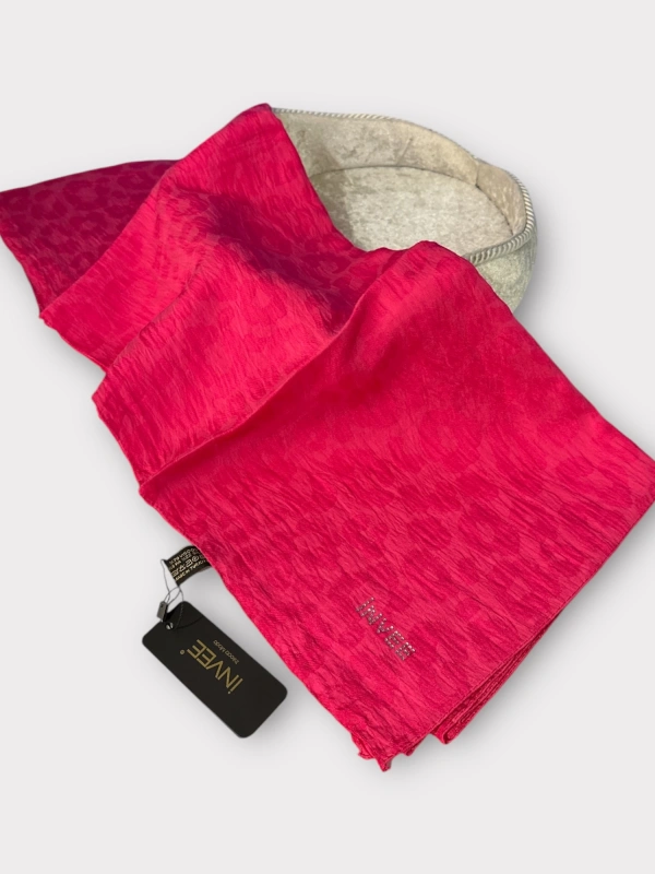 INVEE 1329 Fuşya Leopar Şal