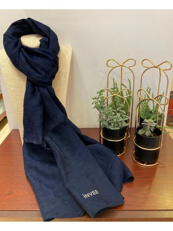 INVEE 1329 Lacivert Leopar Şal