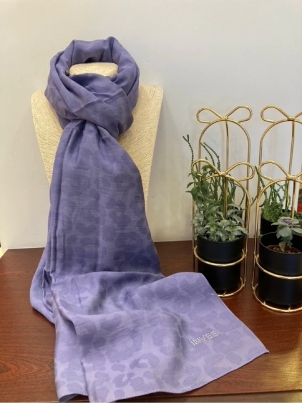 INVEE 1329 Lila Leopar Şal