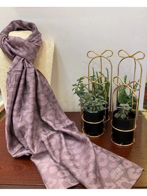 INVEE 1329 Pudra-Siyah Leopar Şal