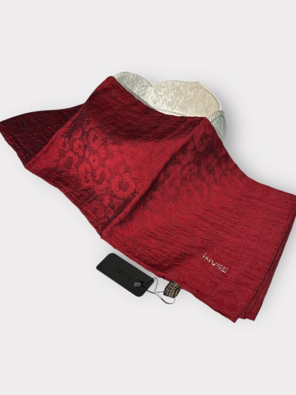 INVEE 1329 Kırmızı Leopar Şal