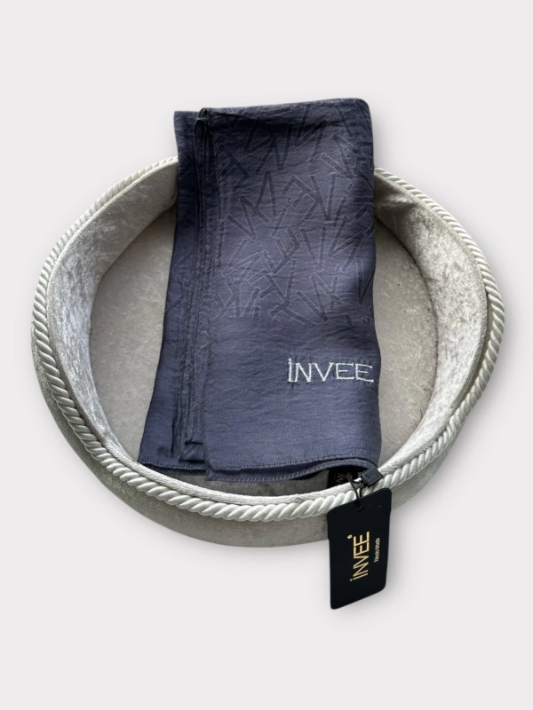 İNVEE 1550 Antrasit İnvee Desenli Şal