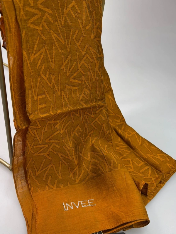 İNVEE 1550 Taba İnvee Desenli Şal