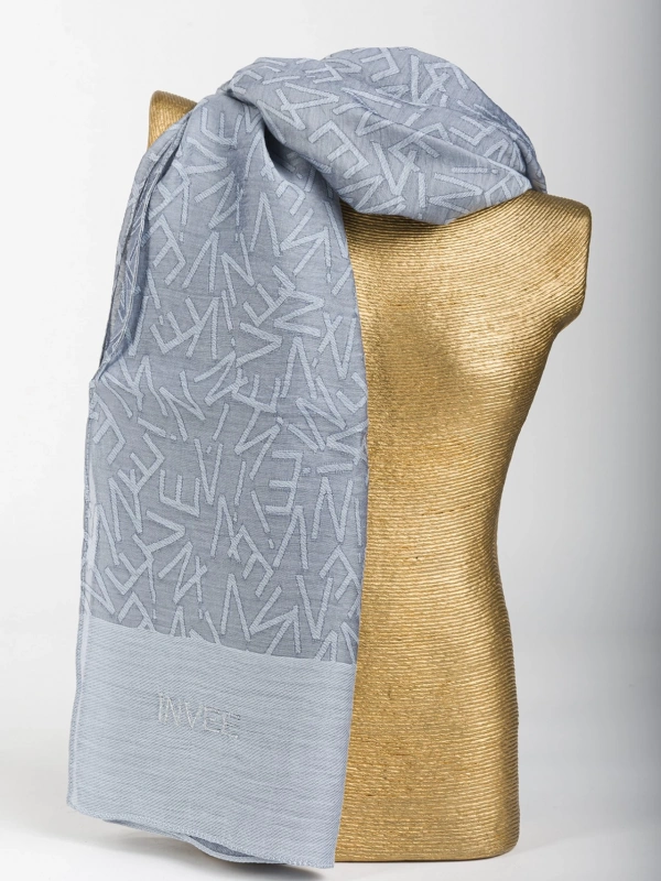 İNVEE 1550 Gri İnvee Desenli Şal