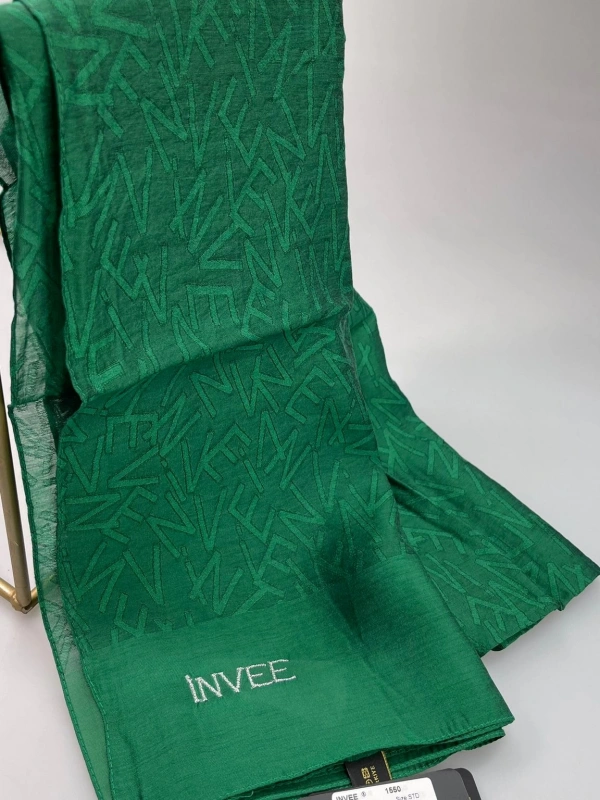 İNVEE 1550 Yeşil İnvee Desenli Şal