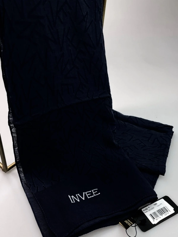 İNVEE 1550 Lacivert İnvee Desenli Şal