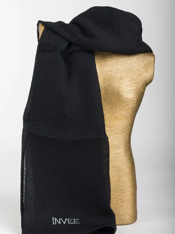 İNVEE 1550 Siyah İnvee Desenli Şal
