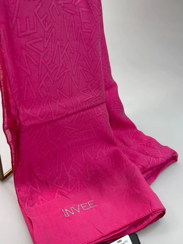 İNVEE 1550 Fuşya İnvee Desenli Şal