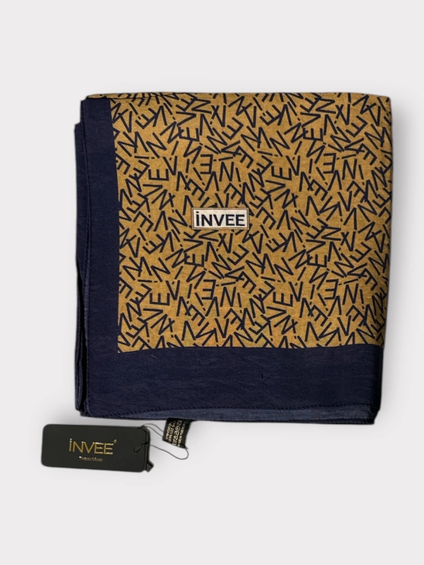 İNVEE 1554 Aura Şal - Lacivert-Camel