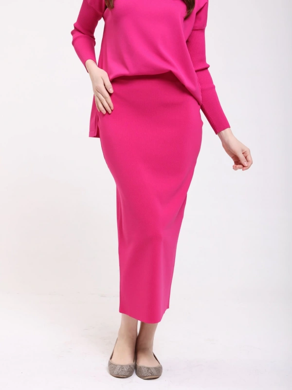 İNVEE 5685 Fuşya Triko Etek