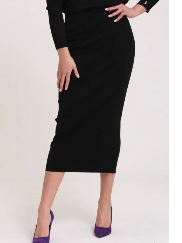 İNVEE 5685 Siyah Triko Etek