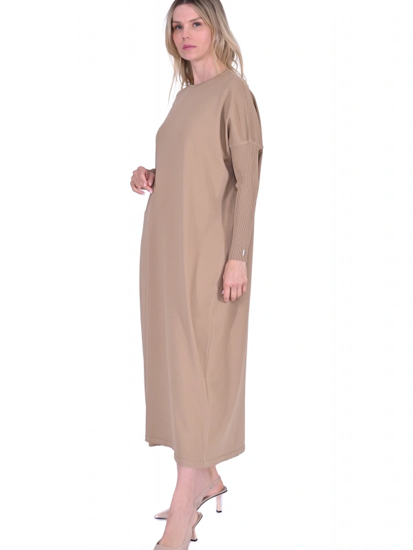 İNVEE 5747 Camel Triko Elbise
