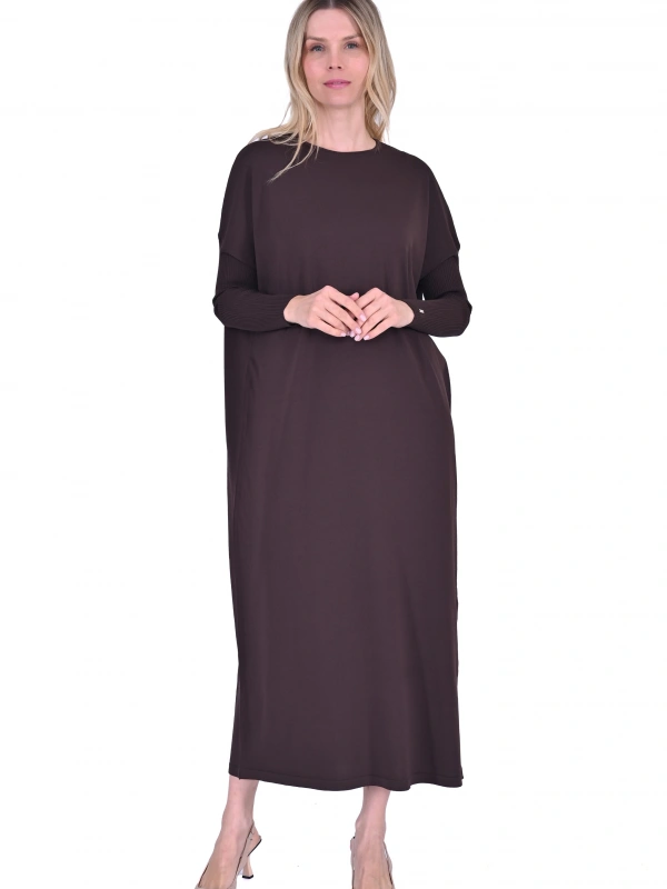İNVEE 5747 Kahve Triko Elbise