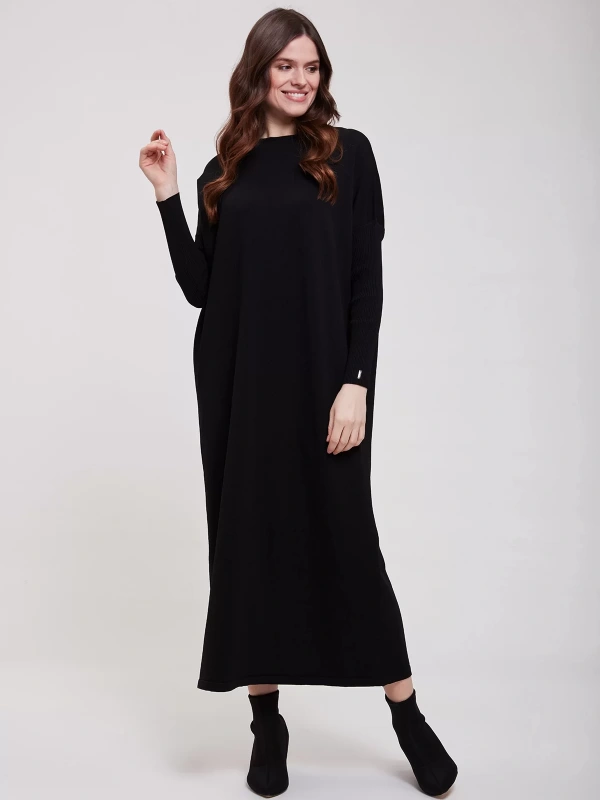 İNVEE 5747 Siyah Triko Elbise