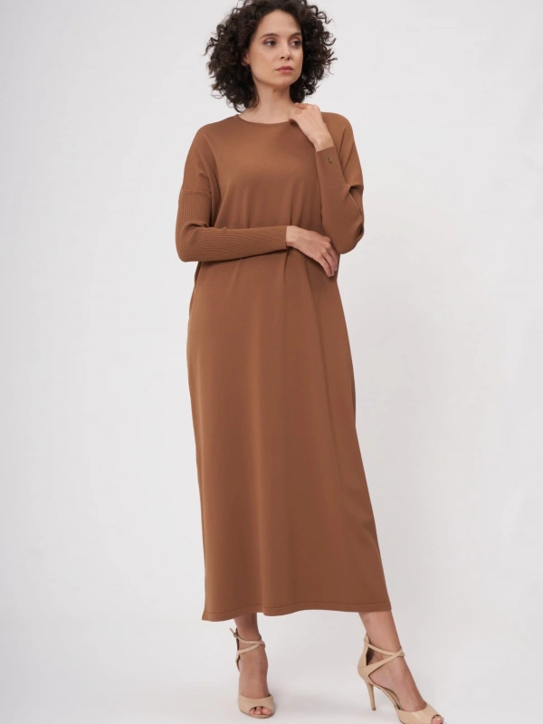 İNVEE 5747 Toprak Triko Elbise