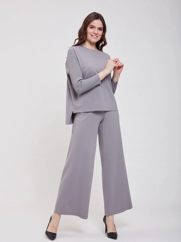 İNVEE 5749 Triko Pantolon - Gri