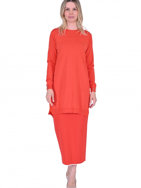 INVEE 5860 Turuncu Triko Tunik