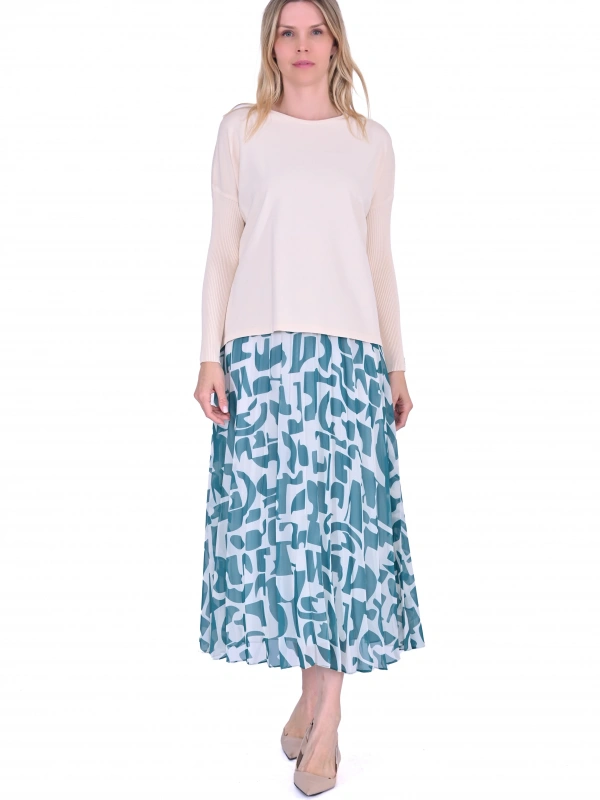 İNVEE 5879 Triko Tunik - Vanilya